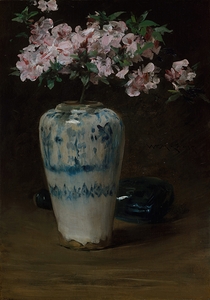 Pink Azalea. Chinese Vase [1880–90] by William Merritt Chase [1849–1916]