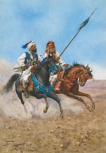 The Arab Riders by Giulio Rosati [1858–1917]