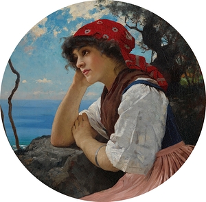 The red kerchief by Charles Sprague Pearce [1851–1914]