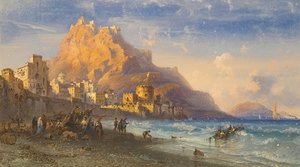 Coastal Landscape. Southern Italy by Carlo Bossoli [1815–1884]