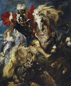 St George Battles The Dragon [1606–1608] by Peter Paul Rubens [1577–1640]