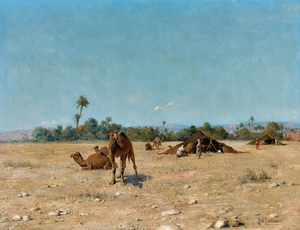 Bedouin Camp. Biskra [1890] by Jean Baptiste Paul Lazerges [1845–1902]