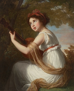 Portrait of the Artist’s Daughter Jeanne Julie Louise Le Brun [1780–1819] Playing a Guitar by Elisabeth Louise Vigée Le Brun [1755–1842]