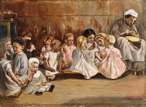 Kleinkinderschule [1875] by Max Liebermann [1847–1935]