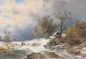 Winter landscape [1869] by Remigius Adrianus van Haanen [1812–1894]