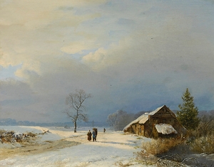Dutch winter in the Gooi [1828] by Barend Cornelis Koekkoek [1803–1862]