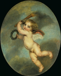 Flying Cupid with a Torch [c. 1790] by Jean–Baptiste Greuze [1725–1805]