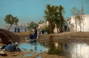 Fellah Women Drawing Water [c. 1873–75] by Jean–Léon Gérôme [1824–1904]