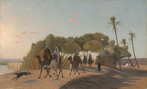 Leaving the Oasis [1880s] by Jean–Léon Gérôme [1824–1904]