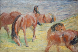 Grazing Horses I [1911] by Franz Marc [1880–1916]