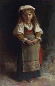 Portrait Of A Young Girl [1874] by Léon–Jean–Basile Perrault [1832–1908]