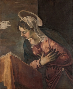 Virgin from the Annunciation to the Virgin [1560–1585] by Jacopo Tintoretto [1518–1594]