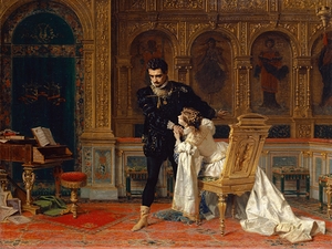 Scene From Schillers Fiesco [Act Iv. Scene 14] [1879] by Antonio Barzaghi–Cattaneo [1831–1922]