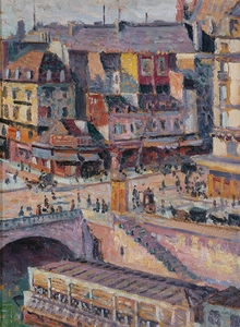 Le pont Saint–Michel et le quai des Orfèvres [before 1936] by Maximilien Luce [1858–1941]
