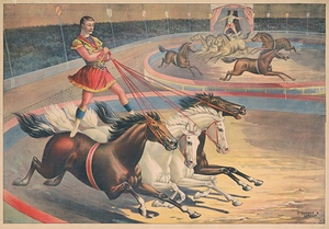 Standing bareback riders by Calvert Litho. Co [1863–]