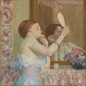 Woman with a Mirror [Femme qui se mire] [1911] by Frederick Carl Frieseke [1874–1939]