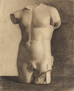Tegning Efter Gips Af Antik Ynglingetorso [1869–1873] by Joakim Skovgaard [1856–1933]
