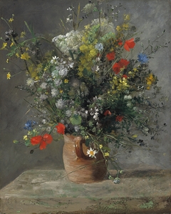 Flowers in a Vase [c. 1866] by Pierre–Auguste Renoir [1841–1919]