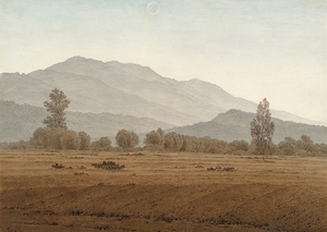 Neumond über dem Riesengebirge by Caspar David Friedrich [1774–1840]