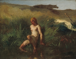 The Bather [1846–1848] by Jean–François Millet [1814–1875]
