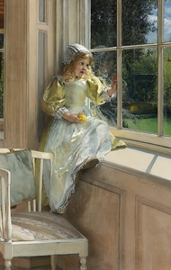 A Looking Out O’window. Sunshine by Laura Theresa Alma–Tadema [1852–1909]