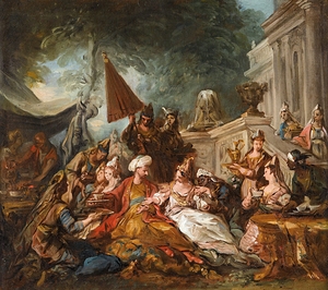 Oriental scene or Esther’s banquet by Jean–François de Troy [1679–1752]
