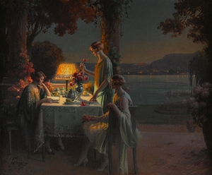 Jeunes femmes au bord du lac by Delphin Enjolras [1857–1945]