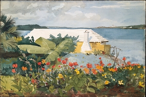 Flower Garden and Bungalow. Bermuda [1899] by Winslow Homer [1836–1910]
