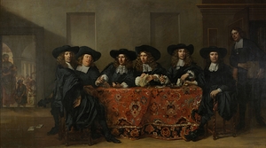 Six Regents and the Housemaster of the Oude Zijds Institute for the Outdoor Relief of the Poor. Amsterdam. 1675 [1675] by Pieter van Anraedt [1635–1678]