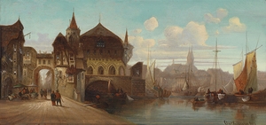 Hafenstadt [1880] by Karl Kaufmann [1843–1905]