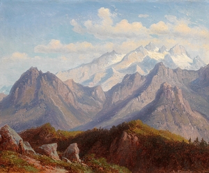 Blick vom Schafberg auf den Dachstein by Robert Kummer [1810–1889]