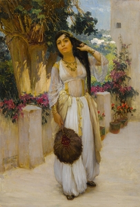 Woman of Algiers on a Veranda [1893] by Frederick Arthur Bridgman [1847–1928]