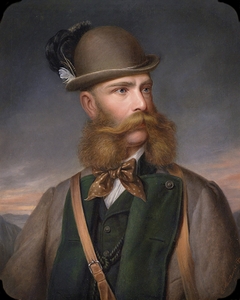 Kaiser Franz Joseph im Ischler Jagdkostüm by Edmund Mahlknecht [1820–1903]