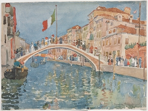 A Bridge In Venice [1899] by Maurice Prendergast [1858–1924]
