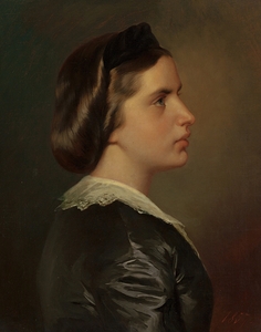 Portrait of a Young Woman in Profile [circa 1867] by Franz Xaver Winterhalter [1805–1873]