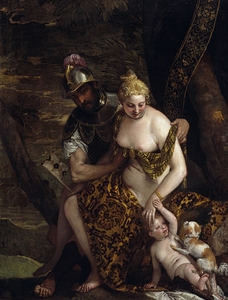 Mars. Venus and Cupid Mars and Venus With Cupid and a Dog [About 1580] by Paolo Veronese [1528–1588]
