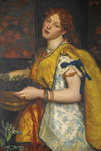 A Girl Carrying Grapes [1862] by Valentine Cameron Prinsep [1838–1904]