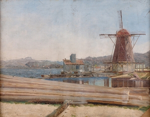 Garveriet. Mandal [1858] by Amaldus Nielsen [1838–1932]