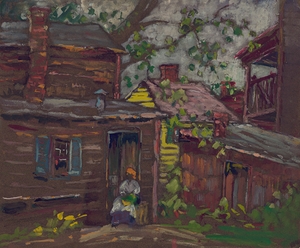 African American Sitting in the Doorway of a Frame House in Washington DC [1910–30] by Susan Brown Chase [1868–1948]