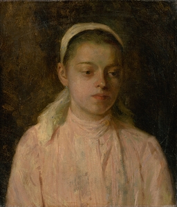 Study of a Head of Peasant Girl [1894] by Ľudovít Čordák [1865–1937]