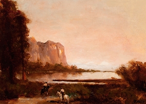 Landscape with Two Indians by Thomas Hill [1829–1908]