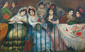 A Balcony At The Bullfight by Ricard Canals i Llambí [1876–1931]