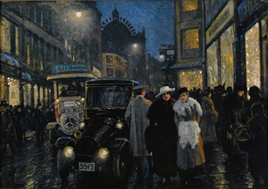 An Evening Stroll on the Boulevard by Paul Fischer [1860–1934]