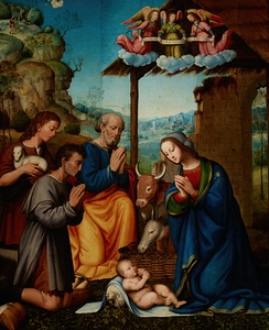 Adoration of the Shepherds [Adoration of the Child by Mary. St Joseph and Shepherds] by Tommaso Fiorentino [1495–1564]