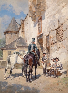 Wachposten an der Stadtmauer by Wilhelm Velten [1847–1929]