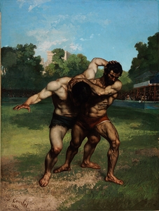 The Wrestlers by Gustave Courbet [1819–1877]