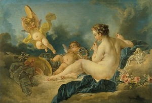 Seated Nymph with Flutes [c. 1750s] by Follower Of François Boucher [1703–1770]
