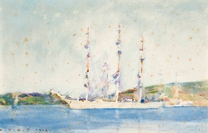 A Windjammer At Anchor [1904] by Henry Scott Tuke [1858–1929]