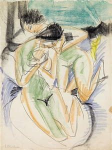 Two Nudes [1914] by Ernst Ludwig Kirchner [1880–1938]