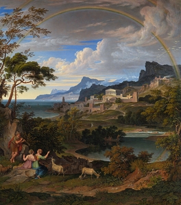 Heroic Landscape with Rainbow [1824] by Joseph Anton Koch [1768–1839]